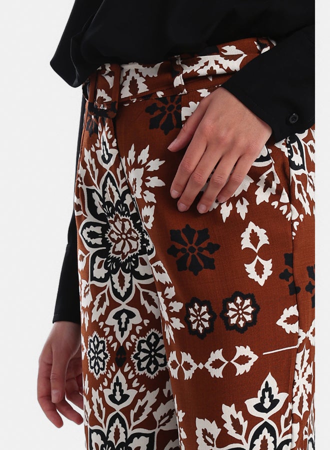 Carina All Over Printed Pants with Belt - Image 4