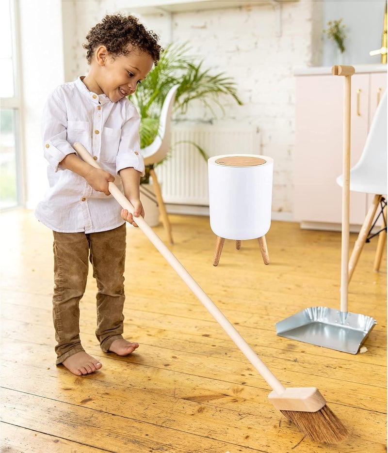 Plastic Trash Can with Pressure Lid, 7 Liters, Wooden Legs, Suitable for Kitchen, Bathroom, Bedroom, Office (Multicolor-Random Color) - Image 4