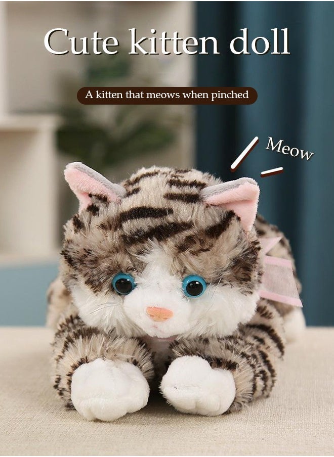 DUNISO Simulation plush cat stuffed toy, realistic cat toy, plush toy decoration, suitable for home, living room, bedroom, party, office use and decoration，30cm  - Image 2