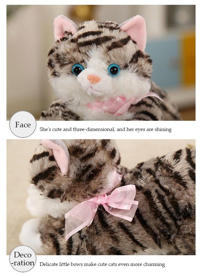 DUNISO Simulation plush cat stuffed toy, realistic cat toy, plush toy decoration, suitable for home, living room, bedroom, party, office use and decoration，30cm  - Image 4