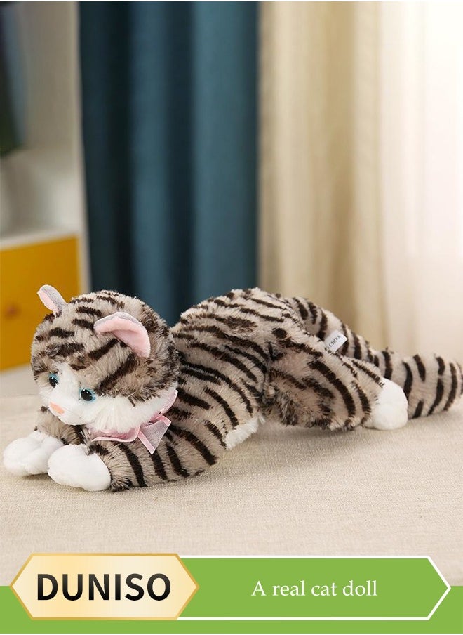 DUNISO Simulation plush cat stuffed toy, realistic cat toy, plush toy decoration, suitable for home, living room, bedroom, party, office use and decoration，30cm  - Image 1
