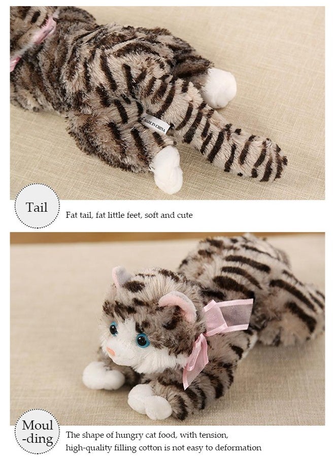 DUNISO Simulation plush cat stuffed toy, realistic cat toy, plush toy decoration, suitable for home, living room, bedroom, party, office use and decoration，30cm  - Image 5