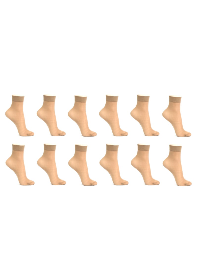Be-Queen 12 Pairs Women's Ankle High Sheer Socks - One Size - Lightweight Stockings  - Image 1