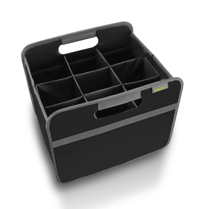 meori Black Foldable Wine Carrier 9 Slot Lava Collapsible Storage Tastings Grocery Shopping Car Bottles Milk Soda Beer B100339