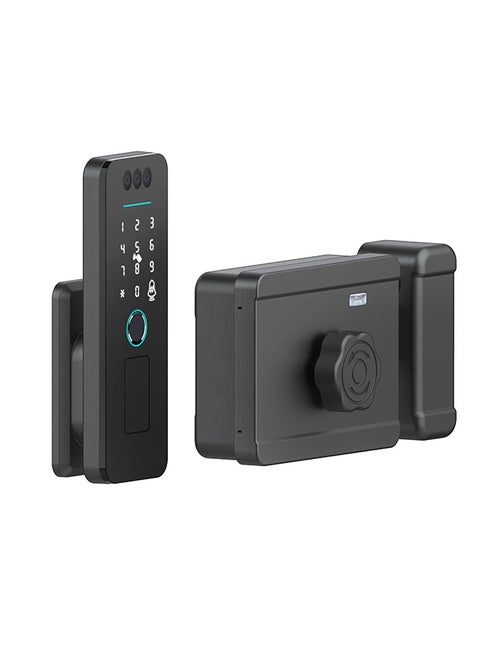 Smart Door Lock, 3D Face Recognition Smart Lock,6-in-1 Keyless Entry Door Lock ,Touchscreen Keypad, Remote Control With Tuya Lock APP, Built-in WiFi Deadbolt，IP65 Waterproof With 4 Cards