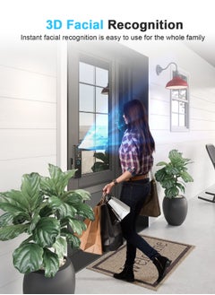 ALINK Smart Door Lock, 3D Face Recognition Smart Lock,6-in-1 Keyless Entry Door Lock ,Touchscreen Keypad, Remote Control With Tuya Lock APP, Built-in WiFi Deadbolt，IP65 Waterproof With 4 Cards  - Image 4