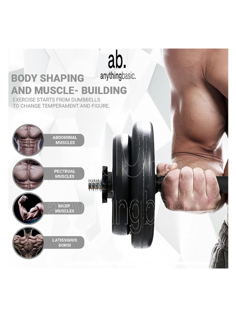 anythingbasic. Home Gym Sets 12 kg of PVC weight Material : Iron, Plasti, Sand and Cement | Combo has 3 Feet Curl Iron Rod, One Pair of Dumbbell Rods | For Men and Women  - Image 2