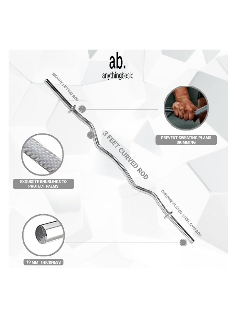 anythingbasic. Home Gym Sets 12 kg of PVC weight Material : Iron, Plasti, Sand and Cement | Combo has 3 Feet Curl Iron Rod, One Pair of Dumbbell Rods | For Men and Women  - Image 4