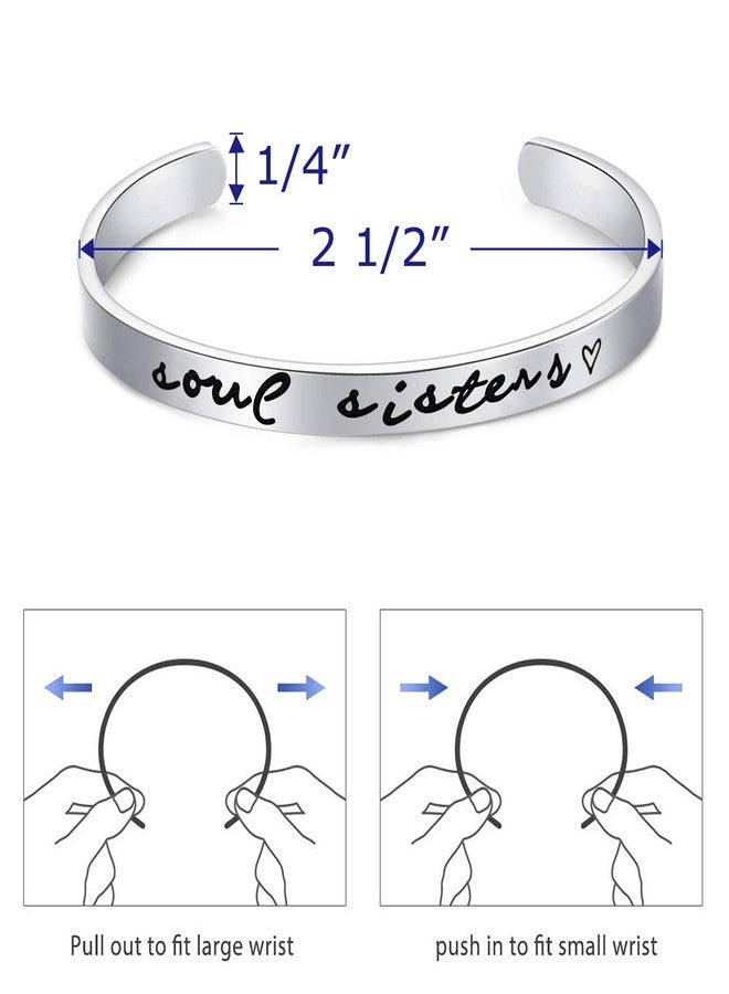 LParkin Sister Bracelet Sisters Gifts Soul Sis Presents Friend Cuff Bangles Friendship Gift For Friends Bracelets For Women Trendy Womens Jewelry - Image 2