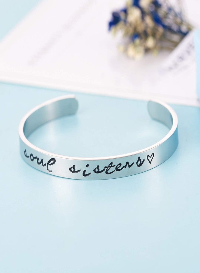 LParkin Sister Bracelet Sisters Gifts Soul Sis Presents Friend Cuff Bangles Friendship Gift For Friends Bracelets For Women Trendy Womens Jewelry - Image 4