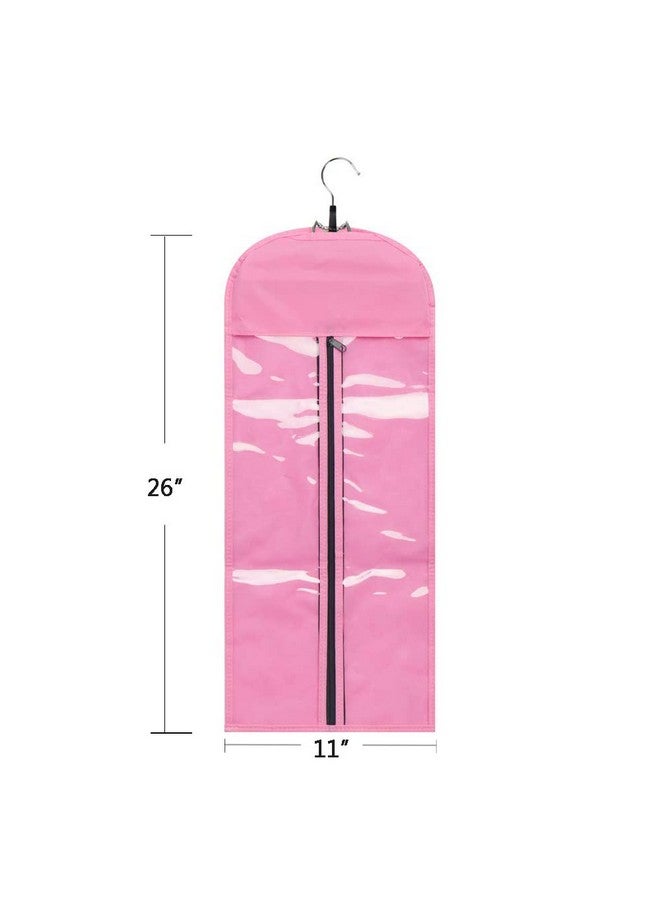Hairro Portable Hair Extensions Carrier Nonwoven Dustproof Storage Case With Wooden Hanger For Human Hair Extensions(Light Pink) - Image 3