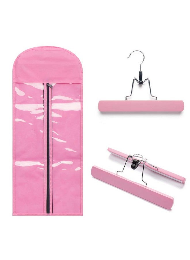 Hairro Portable Hair Extensions Carrier Nonwoven Dustproof Storage Case With Wooden Hanger For Human Hair Extensions(Light Pink) - Image 2