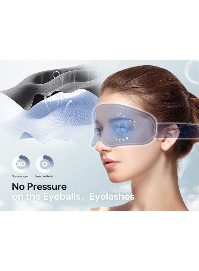 TOPOINT Sleep Mask with Bluetooth Headphones, 3D Eye Mask White Noise Headphones for Sleeping Mask Light Blocking, Timer, 15 Hours for Women Men, Travel, Meditation, Nap, CPAP Users - Image 3