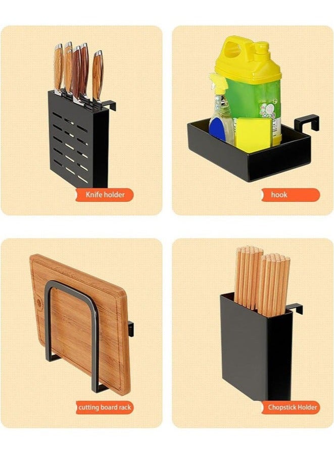 BLOOMING TIME Drain Rack Above Single-Layer Sink, Retractable, Can Hold Dishes, With Hooks, Kitchen Counter Finishing Rack - Image 3