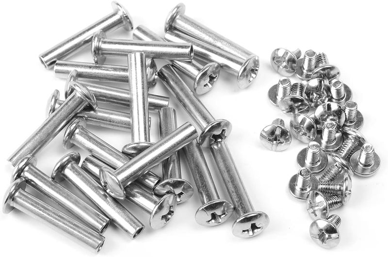 MroMax M4 Binding Screw, M4 x 20mm Nickel Plated Carbon Steel Cross Head Chicago Screw Binding Post Screw Kit for DIY Leather Decoration and Scrapbook and Photo Albums Bookbinding 20Pcs - Image 1