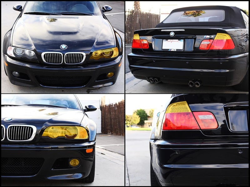 HOMSUN Car Bike Light Tint Film Yellow Tint Vinyl Film Gloss Headlight Fog Lights (2 Feet x 2 Feet, Yellow) - Image 3