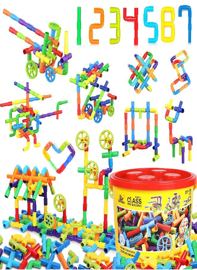 EP EXERCISE N PLAY Building Blocks Kids Educational Toys Creative STEM Tube Locks Construction Kit Pipe Tube Building Sets Preschool Learning Toys, Present Gift for Kids Boys and Girls 3+, 250 Pieces with Storage Box…  - Image 1