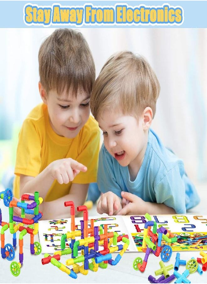 EP EXERCISE N PLAY Building Blocks Kids Educational Toys Creative STEM Tube Locks Construction Kit Pipe Tube Building Sets Preschool Learning Toys, Present Gift for Kids Boys and Girls 3+, 250 Pieces with Storage Box…  - Image 4