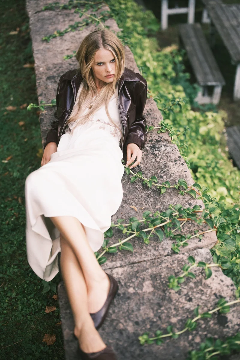 اتش اند ام جاكيت بومر من النسيج المطلي