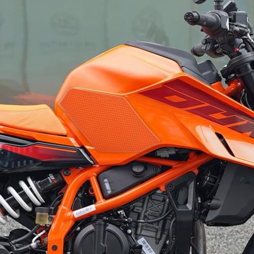 BYEMTTY Motorcycle Tank Grip Protector Pads, Anti-Slip Honeycomb Design, Compatible with Suitable for KTM Duke390 Duke250Duke150 24 years- (orange) - Image 1