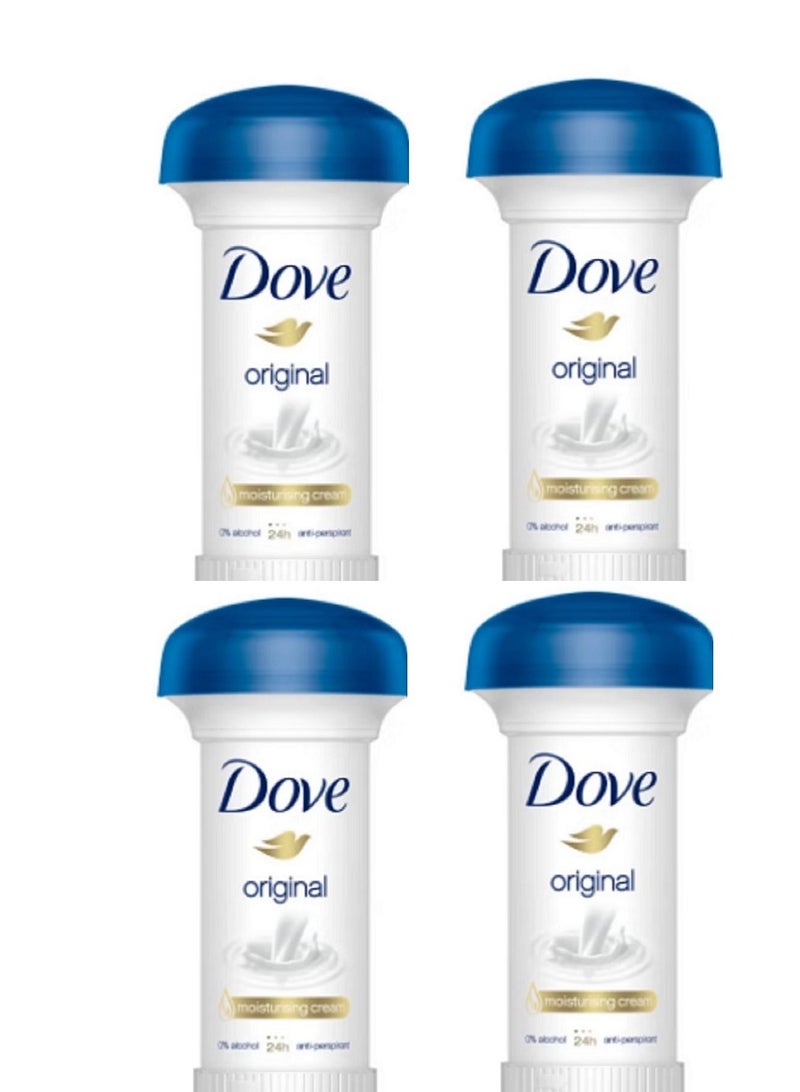 دوف مزيل العرق رولون الأصلي للنساء مضاد للتعرق 50 مل، عبوة من 4 قطع - Image 1