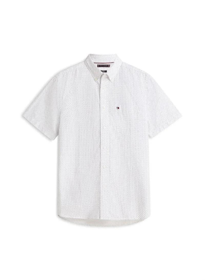 Tommy Hilfiger White Flex Poplin Print Shirt for Men | Best Price UAE
