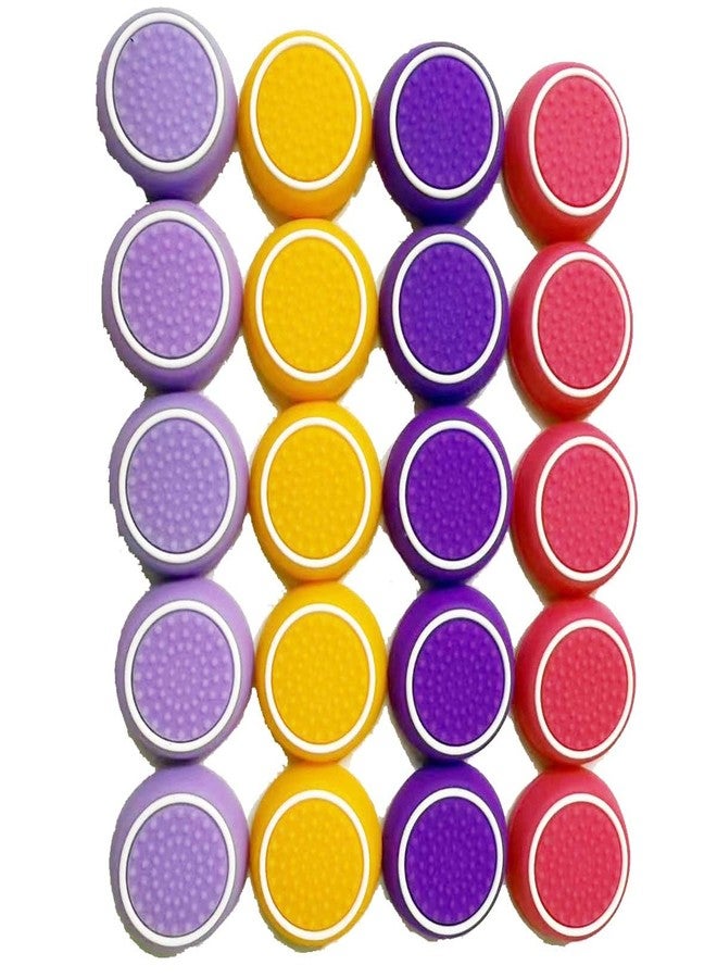 UPONEW 20 Pcs White Colorful Controller Thumbstick Caps Replacement Silicone Touch Controller Rocker Cover for PS3 / PS4 / PS5 - Image 1