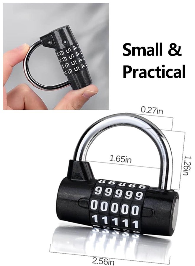 2pcs 5-digit Combination Padlocks with High Security-Durable Combination Locks with Solid Structure-Padlocks with Rotate Easily