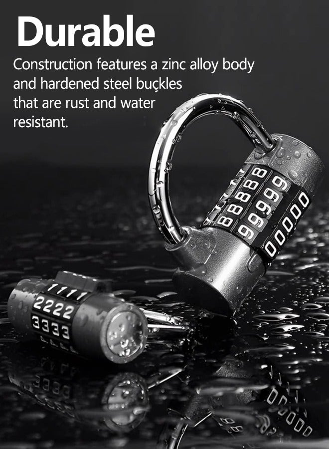 2pcs 5-digit Combination Padlocks with High Security-Durable Combination Locks with Solid Structure-Padlocks with Rotate Easily