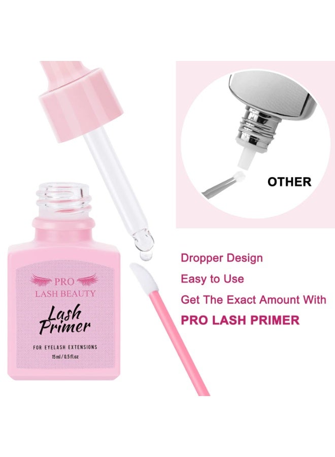 PRO LASHBEAUTY Lash Primer for Eyelash Extensions, 15ML Eyelash Primer, Lash Extension Primer Pre-Treatment Protein Clean Natural Lashes Increase Glue Bonding Retention Special Dropper (Clear, 15ml)  - Image 4