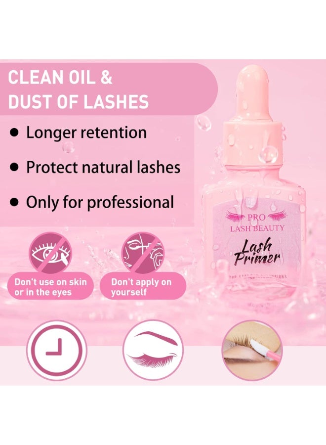 PRO LASHBEAUTY Lash Primer for Eyelash Extensions, 15ML Eyelash Primer, Lash Extension Primer Pre-Treatment Protein Clean Natural Lashes Increase Glue Bonding Retention Special Dropper (Clear, 15ml)  - Image 2