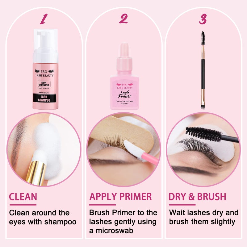 PRO LASHBEAUTY Lash Primer for Eyelash Extensions, 15ML Eyelash Primer, Lash Extension Primer Pre-Treatment Protein Clean Natural Lashes Increase Glue Bonding Retention Special Dropper (Clear, 15ml) - Image 5