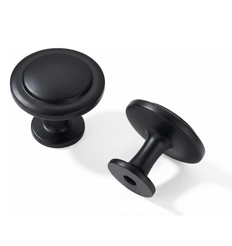 khtumeware 10 Pack 1-1/4 inch(32mm) Black Cabinet Knobs Dresser Knobs Round Matte Black Drawer Knobs Kitchen Cabinet Hardware Zinc Knobs for Dresser Drawers. - Image 1