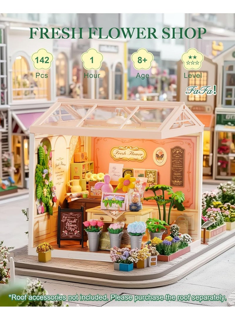 ROBOTIME 3D PUZZLE Rolife Fresh Flower Shop DIY Miniature House DW017B - Image 4