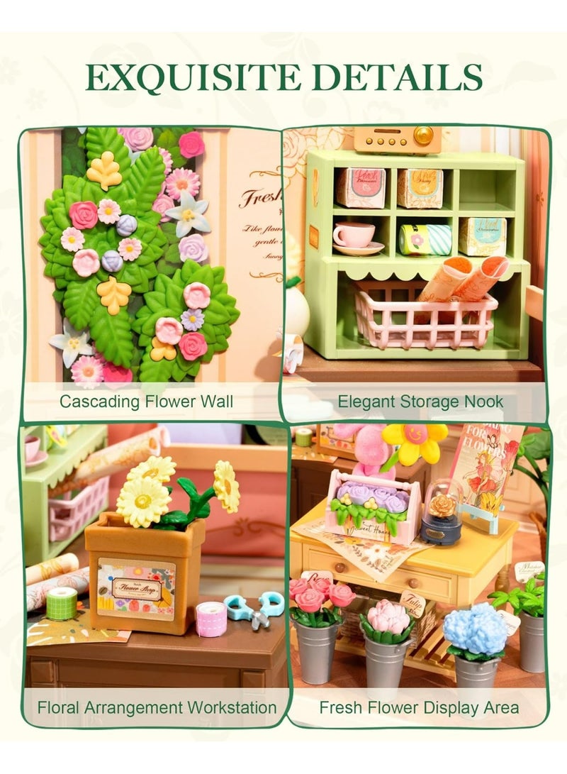 ROBOTIME 3D PUZZLE Rolife Fresh Flower Shop DIY Miniature House DW017B - Image 5