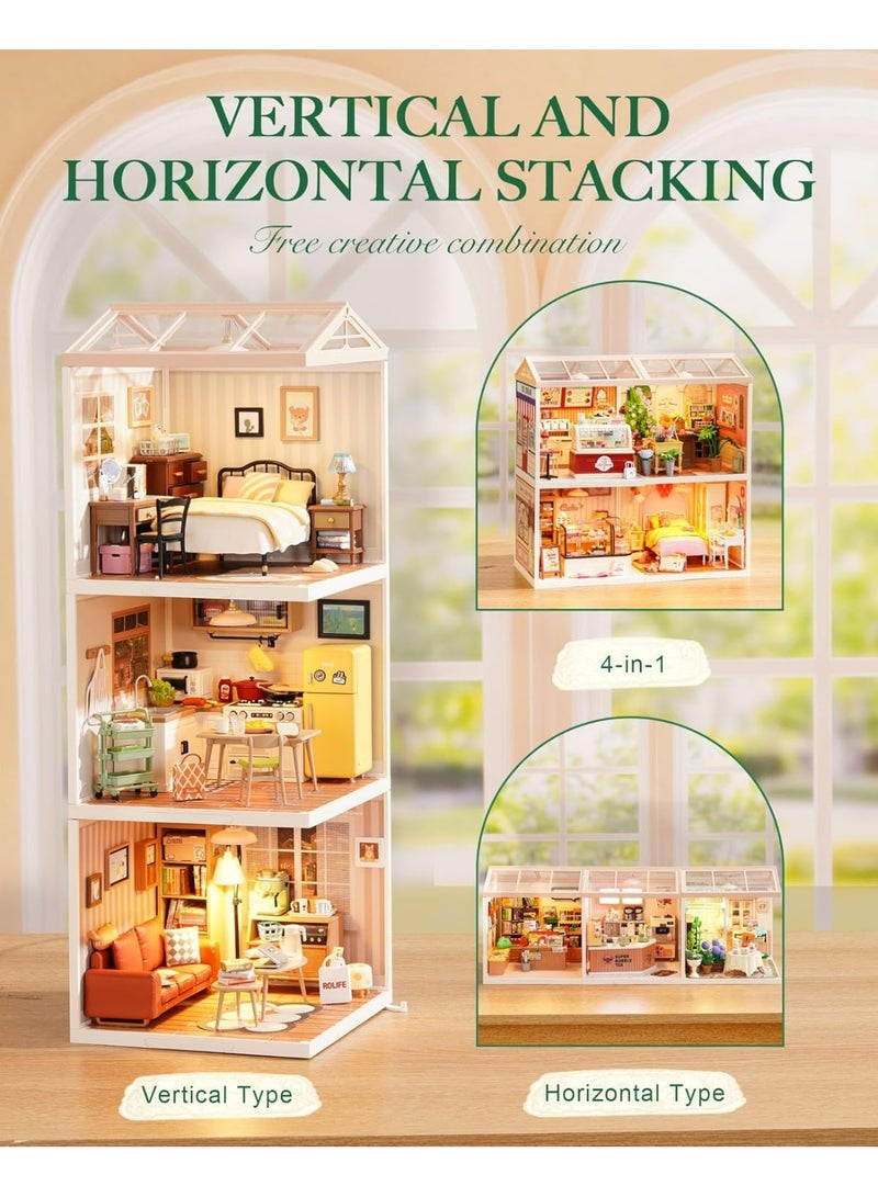 ROBOTIME 3D PUZZLE Rolife Fresh Flower Shop DIY Miniature House DW017B - Image 2