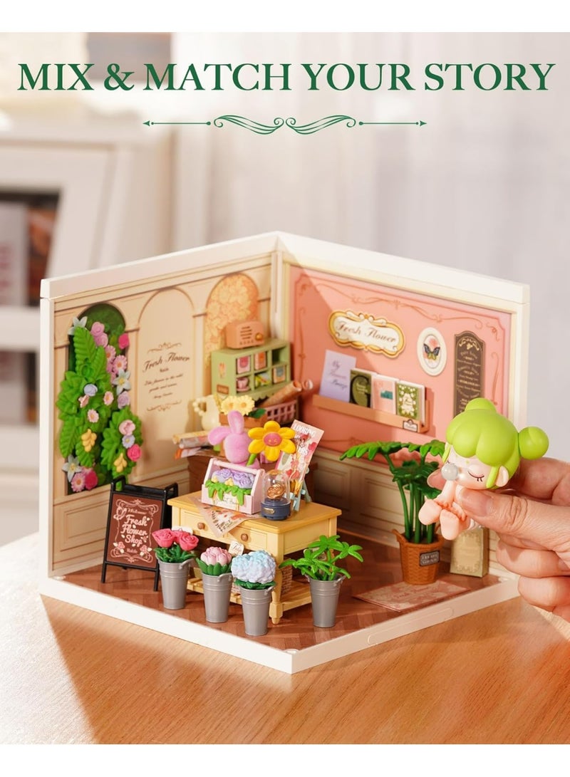 ROBOTIME 3D PUZZLE Rolife Fresh Flower Shop DIY Miniature House DW017B - Image 3