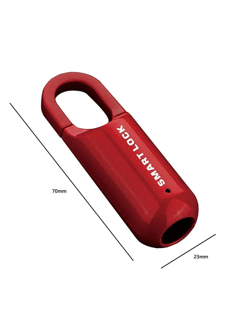 Fingerprint Padlock Multifunctional USB Smart Cabinet Keyless Home Travel Case Drawer Anti Theft Zinc Alloy Lock (Red) - Image 5