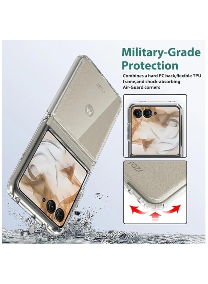 أجناس حافظة متوافقة مع Motorola Razr 50 2024،غطاء هجين شفاف من الأكريليك مقاوم للصدمات بدون اصفرار، نحيف لحماية Moto Razr 50. - Image 2