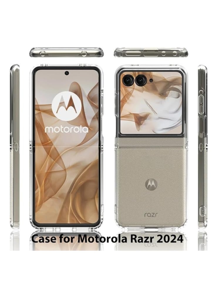 أجناس حافظة متوافقة مع Motorola Razr 50 2024،غطاء هجين شفاف من الأكريليك مقاوم للصدمات بدون اصفرار، نحيف لحماية Moto Razr 50. - Image 5