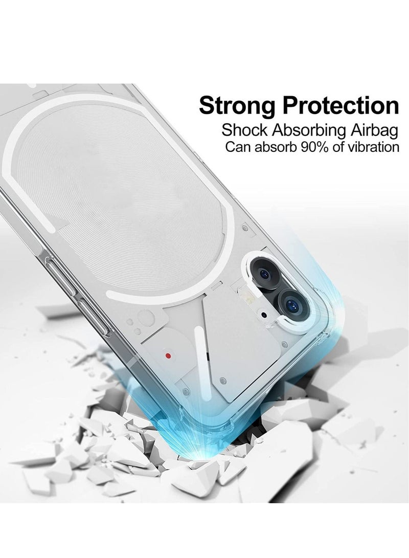 ELTRAZONE Nothing Phone 1 Case with 2 Pack Tempered Glass Screen Protector, Crystal Clear TPU Silicone Case with Airbag Corners, Drop Protection Cover For Nothing Phone 1 - Image 3
