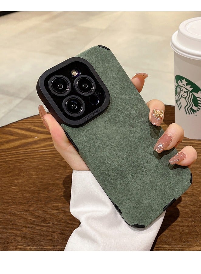 جومو ستور غطاء فاخر من جلد PU لهاتف iPhone 13 Pro Max – غطاء واقٍ بملمس جلد الحمل مقاوم للصدمات للرجال والنساء، مع حماية للعدسة، نحيف ومتين، مقاوم للخدوش والصدمات - Image 1