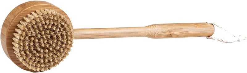 BA Bamboo ShortHandle Bath Brush 10inch Long Bath Accessories