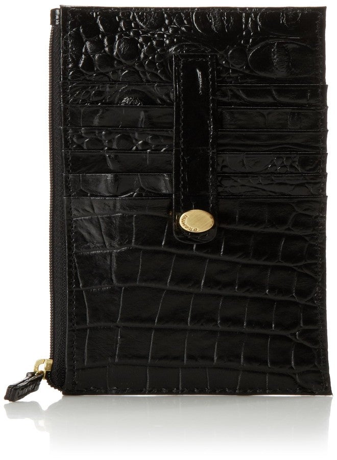BRAHMIN Credit Card Wallet - Black Melbourne - Image 1