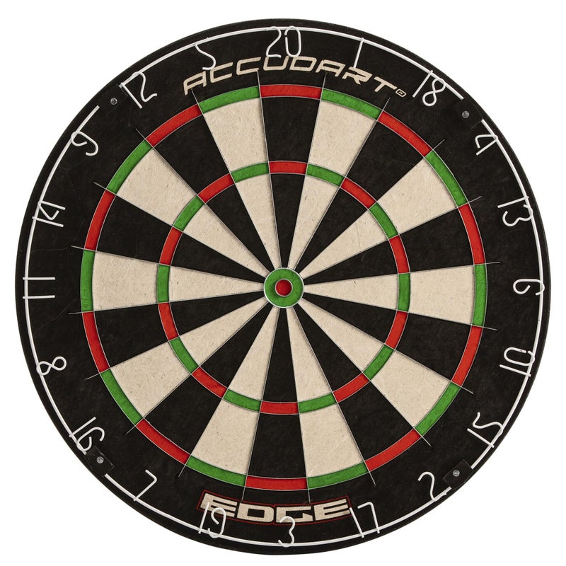 Accudart Edge Bristle Dartboard - Razor Thin Spider Wire Reduces Bounce Outs - Premium Brazilian Sisal - Advanced Metal Number Ring - Increased Playing Area - Super Thin Bullseye - Image 1