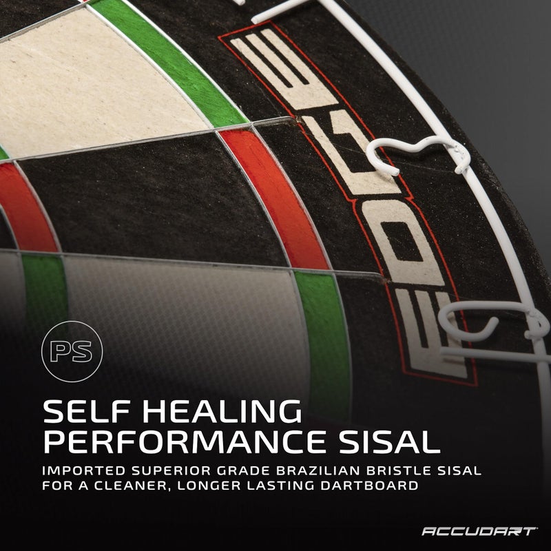 Accudart Edge Bristle Dartboard - Razor Thin Spider Wire Reduces Bounce Outs - Premium Brazilian Sisal - Advanced Metal Number Ring - Increased Playing Area - Super Thin Bullseye - Image 3