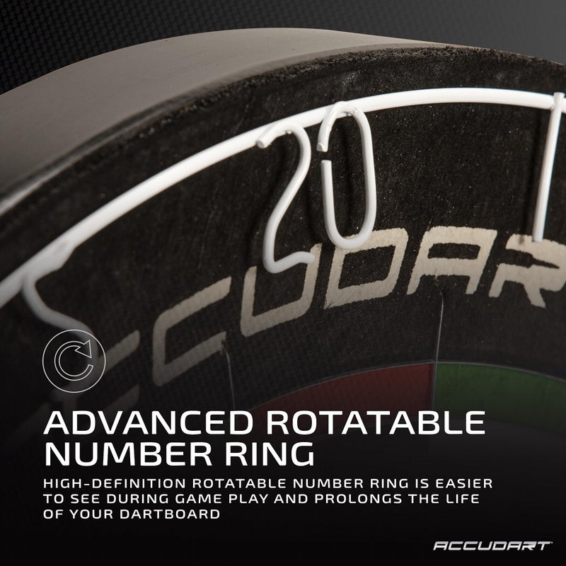 Accudart Edge Bristle Dartboard - Razor Thin Spider Wire Reduces Bounce Outs - Premium Brazilian Sisal - Advanced Metal Number Ring - Increased Playing Area - Super Thin Bullseye - Image 5