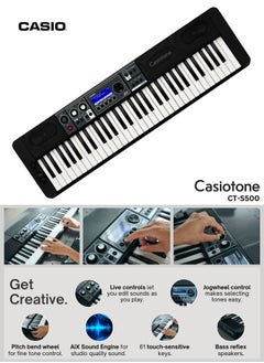 CASIO CT-S500 Digital Musical Keyboard with Power Adaptor  - Image 1