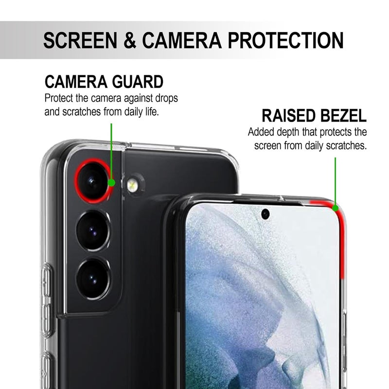 Cedo Samsung Galaxy S22+ Plus (5G) Clear Case | Soft Flexible Slim-Fit | Full Body 360 Protection Shock Proof TPU Back Cover (Transparent) - Image 2