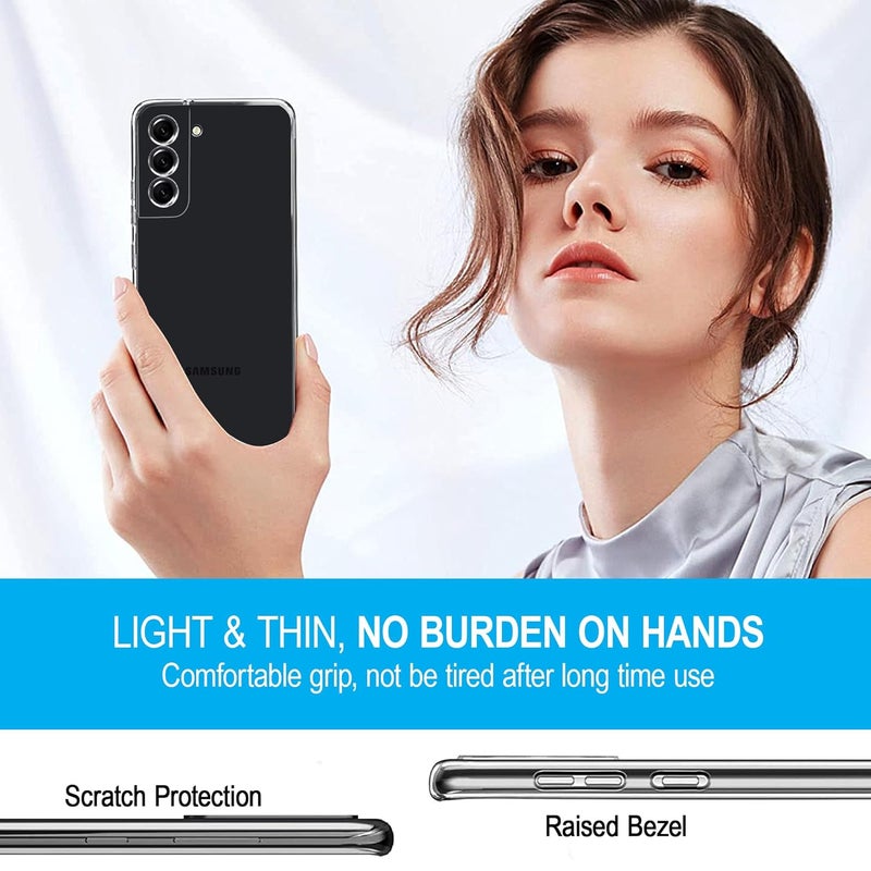 Cedo Samsung Galaxy S22+ Plus (5G) Clear Case | Soft Flexible Slim-Fit | Full Body 360 Protection Shock Proof TPU Back Cover (Transparent) - Image 5